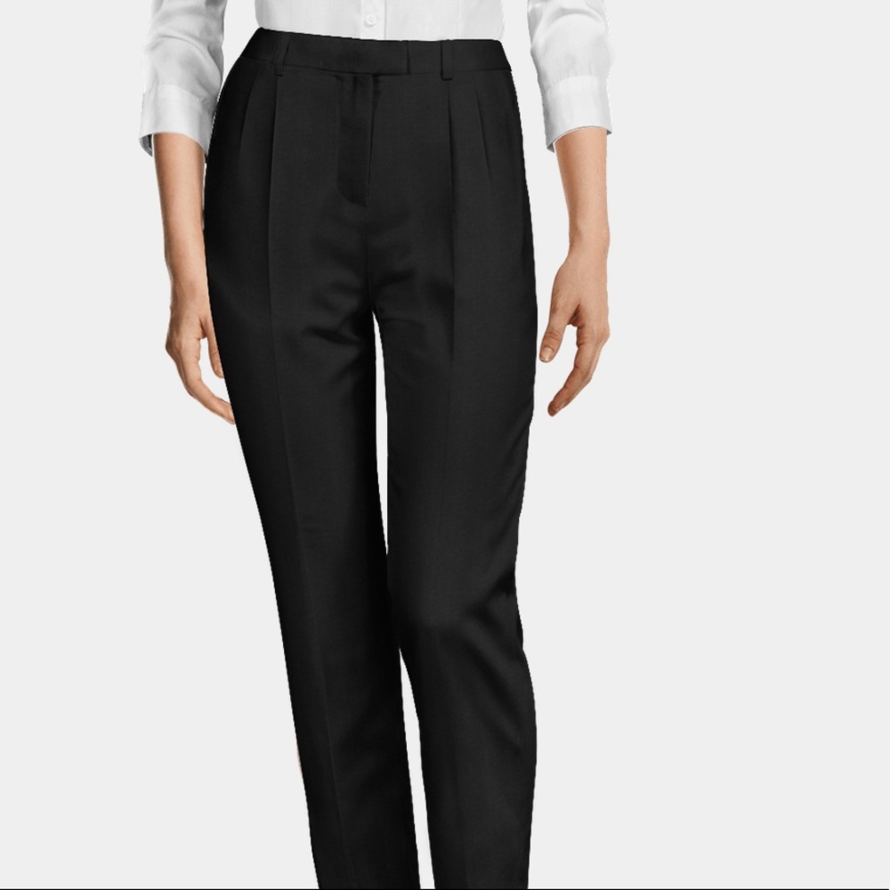 Black Pleated Professional Slacks